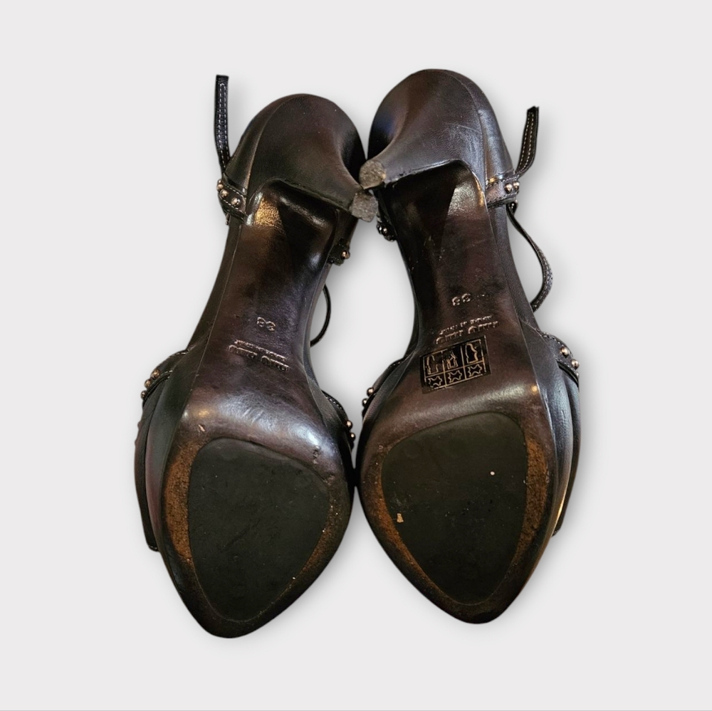 Miu Miu Black Studded Heels - Picture 9 of 11